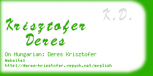krisztofer deres business card